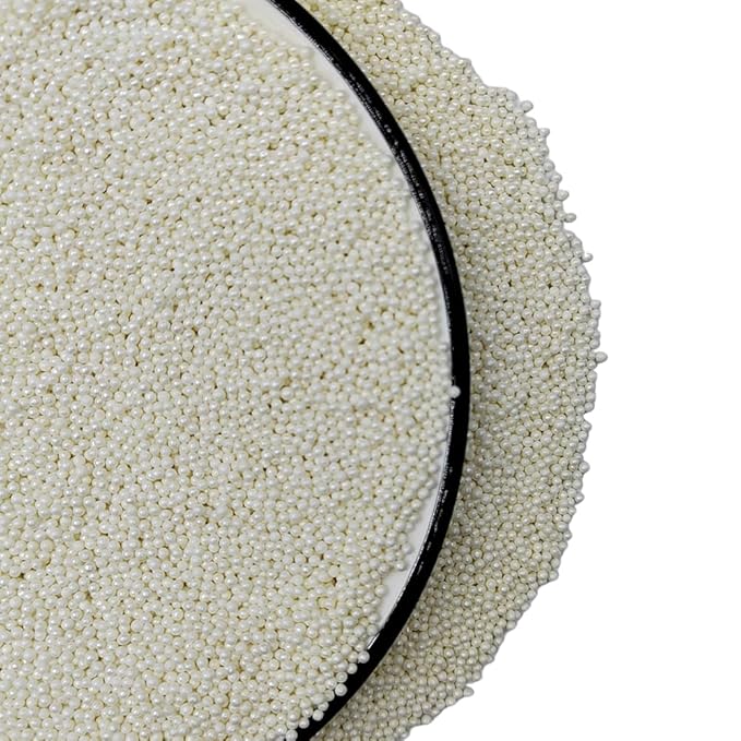 Homankit White Nonpareils Sprinkles Edible Cookie Decorations Mini Pearls for Decorating Cake, Baking, Cupcake Toppers, Ice Cream, Donuts 3.88 Ounce
