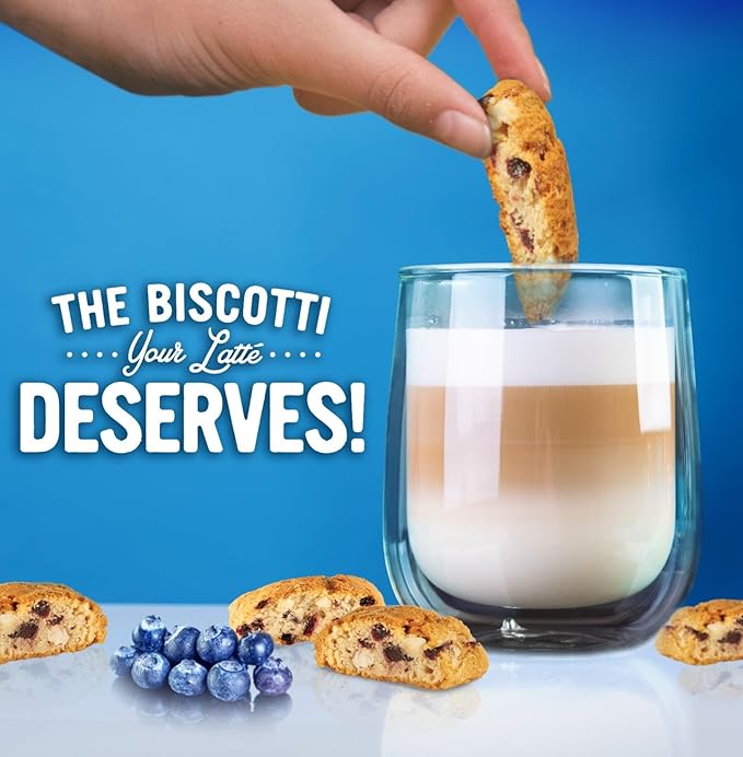 Cooper Street Twice-Baked Blueberry Lemon Biscotti Cookies (16 oz) ??Over 50 Biscotti per Bag Loaded with Real Fruit, Italian Style Snacks Ideal with Coffee or Tea - Dairy, Peanut & Soy Free, Kosher