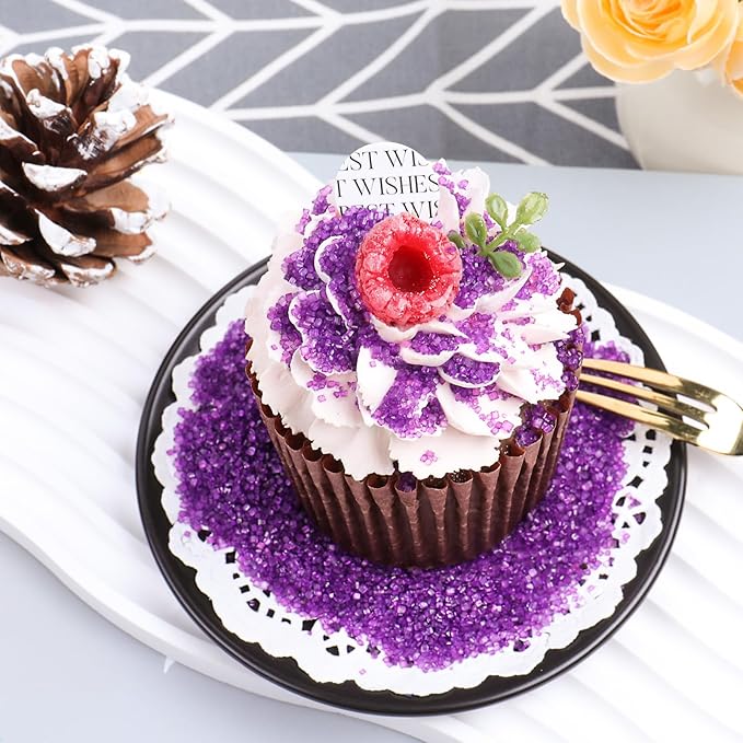 Purple Sprinkles Sanding Sugar, 6.35 Oz Edible Sparkling Sugar Crystals for Baking Cookies Ice Cream Cupcake Cake Decorations