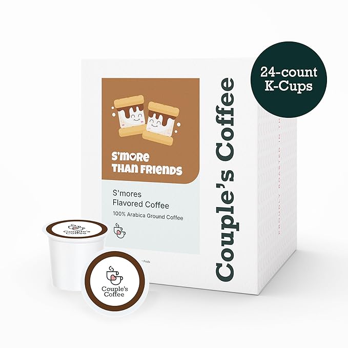 Couple's Coffee K-Cups | S'more Flavored Coffee | Gives Back to Military Families | S'more Than Friends | Gourmet Coffee with Chocolate and Marshmallow Flavors | Compatible with K-Cups & Single Serve Brewers | 24 Count