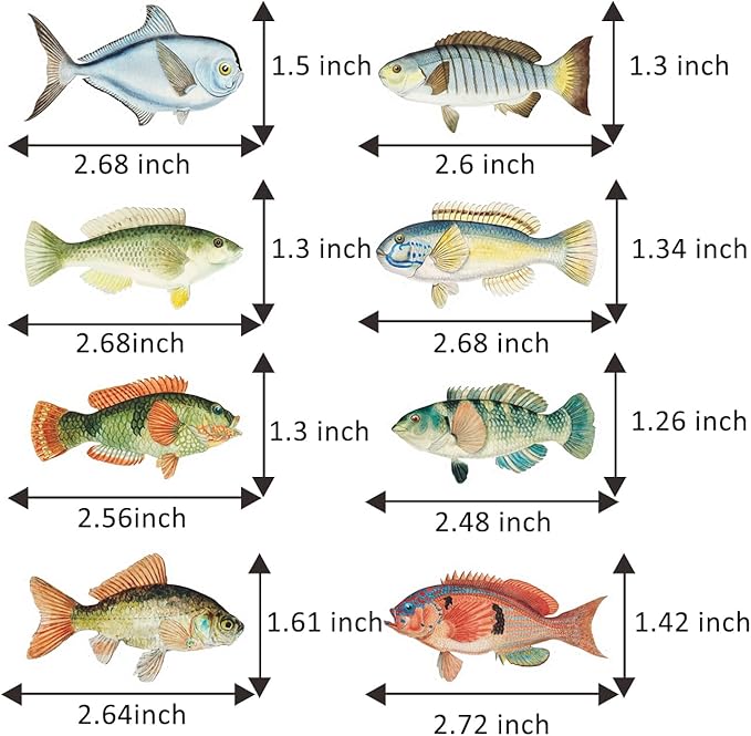 Birthday Decorations, 20Pcs 2 Side Fish Cupcake Toppers Fishing for Fish Theme Party Kid Baby Shower Tropical Party Cake Picks Under The Sea Decoration Supplies (20 pcs)