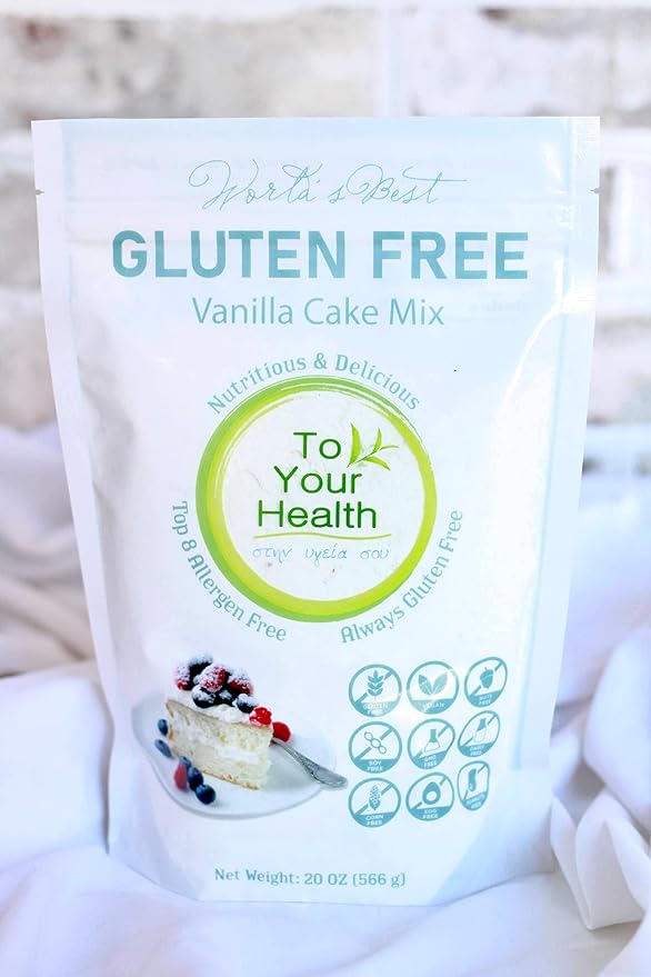To Your Health Bakery Gluten Free (GF) Vanilla Cake Mix - Organic, Non-GMO, Top 8 Allergen Free