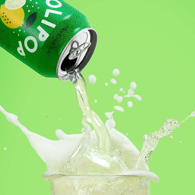 OLIPOP Prebiotic Soda Pop, Lemon Lime, Pantry Pack Packed with Prebiotics, Fiber, and Botanicals, Gluten Free, Vegan, GMO Free, 12oz (12-Cans)