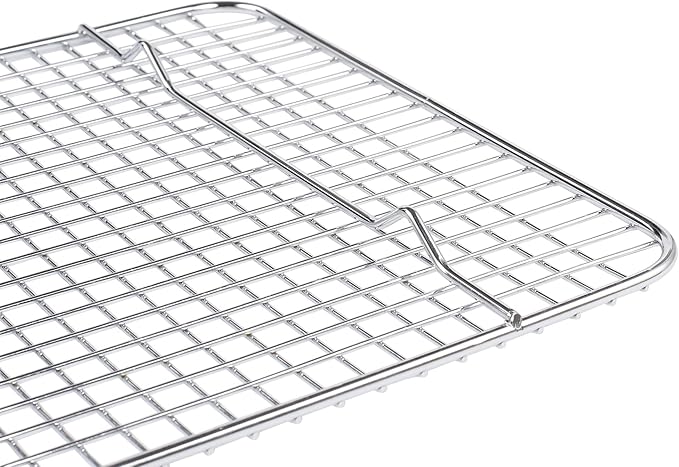 Kitcom Large Cookie Sheet 17.7x12.8in with Rack, Nonstick Baking Pan/Tray with Stainless Steel Cooling Baking Rack Sets, Pack of 2