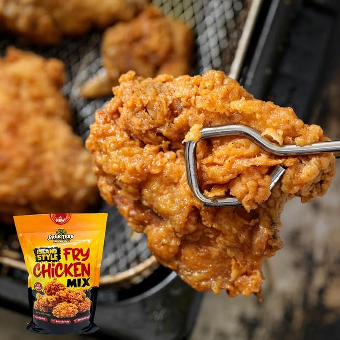 Spur Tree Jamaican Island Style Chicken Mix - Seasoned Coating for Crispy Flavor - Frying Magic for Deliciously Easy Meals - 8 Oz (2-Pack)