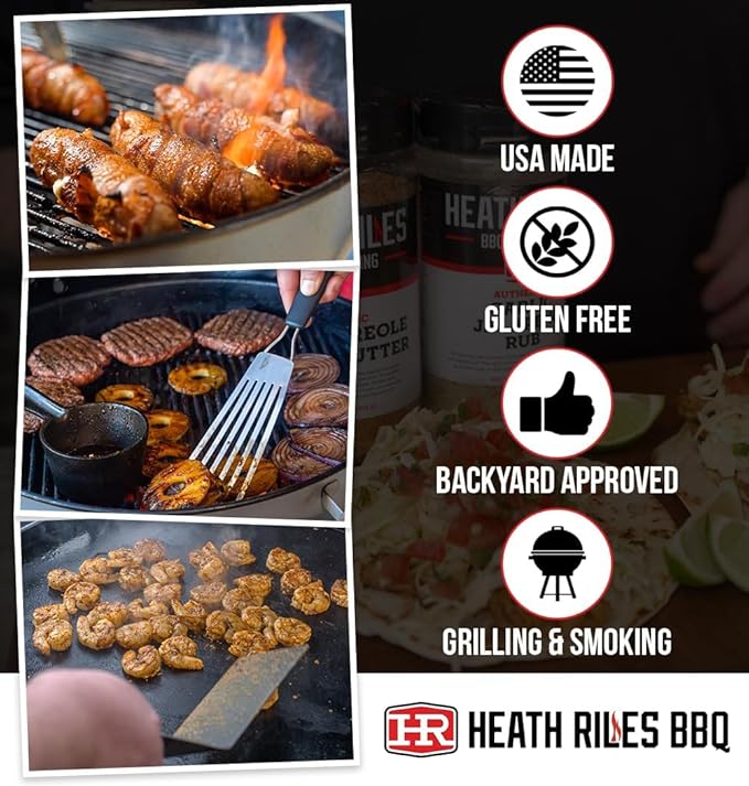 Heath Riles BBQ Rub - Lemon Pepper Buffalo Seasoning, Champion Pitmaster Recipe, Legendary Rubs For Smoking & Grilling, 70+ BBQ Championships, 8 oz.