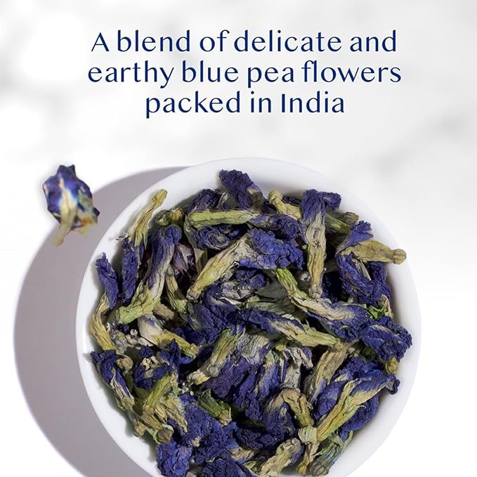 VAHDAM, Butterfly Pea Flower Tea (1.76oz) 100+ Cups | Delicate & Earthy | Vacuum Sealed for Freshness | Butterfly Pea Flower Loose Leaf | Brew Iced Tea, Cooking, Mocktails & Cocktails