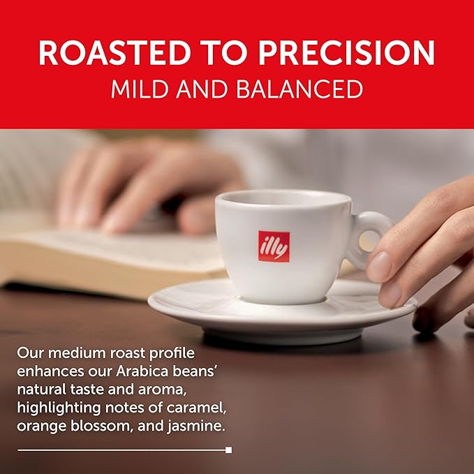 illy Aluminum Espresso Capsules - Compatible with Nespresso Machines - Classico Lungo Roast Coffee - Mild & Balanced - Notes Of Caramel, Orange Blossom & Jasmine - 10 Count (Pack of 5)