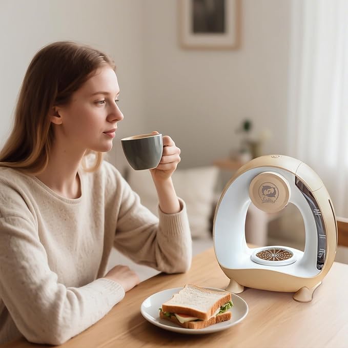 Single Serve Coffee Maker,Fast Brew in 2 minutes,Stylish竊낧ompact Design,MINI Q 2 IN 1 Coffee Machines for K*cup Capsules & Ground Coffee, Champagne Coffee maker