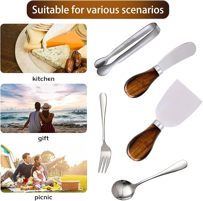 Charcuterie Accessories (20 Pcs), Cheese Spreaders for Charcuterie Board, Mini Serving Spoons, Forks and Mini Serving Tongs - Charcuterie Utensils for Butter, Cheese and Pastry Making
