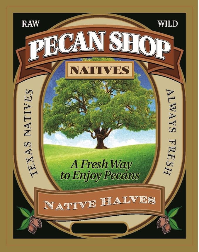 Pecan Shop Raw Unpasteurized Shelled Texas Native Pecans, Wild-Harvested and Tested Pesticide-Free Pecan Halves in Oxygen-Barrier Bag for Peak Freshness - 5 lb