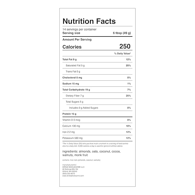 Drink Wholesome Vegan Chocolate Meal Replacement Powder | for Sensitive Stomachs | Additive & Dairy Free | No Artificial Sweeteners | No Bloating, Farts or Gas | No Constipation or Diarrhea