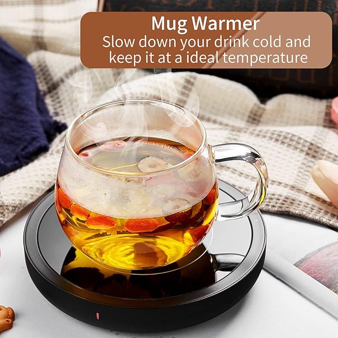 Coffee Warmer, 3-in-1 Mug Warmer with Auto Shut Off, Black, 36W Fast Heating, Perfect for Desk, Coffee, Tea, Milk
