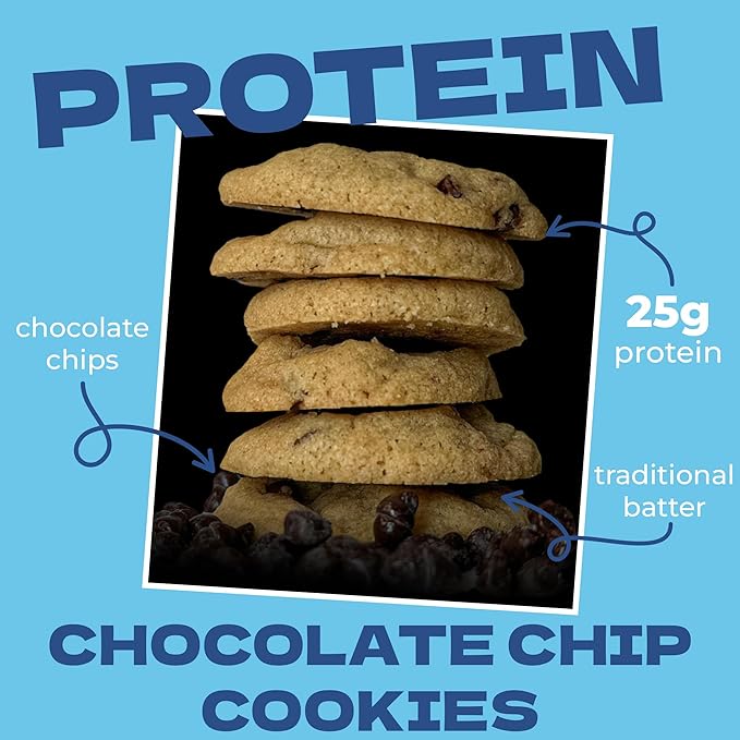 My Cookie Dealer Protein Cookies, Bite-Sized Crunchy Chocolate Chip (5oz, Pack of 3) - 25g Protein per Bag - Individually Wrapped Workout Snacks for On-The-Go Travel, Vegan