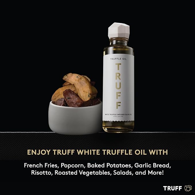 TRUFF White Truffle Oil - White Truffle Infused Olive Oil - Gourmet Dressing, Seasoning, Marinade, or Drizzle, Non-GMO, Gluten-Free, 5.6 fl.oz