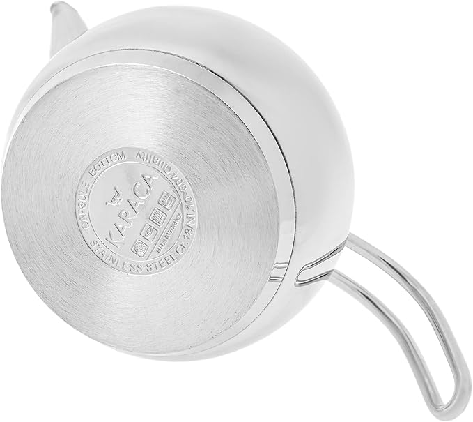 Karaca Layla Teapot Edelstahl, Turkischer Teekocher, Wasserkocher, Teekanne: 1 L Wasserkocher: 1,75 L, T체rkisches Teekannen, Kayra Teekannen Set Metal