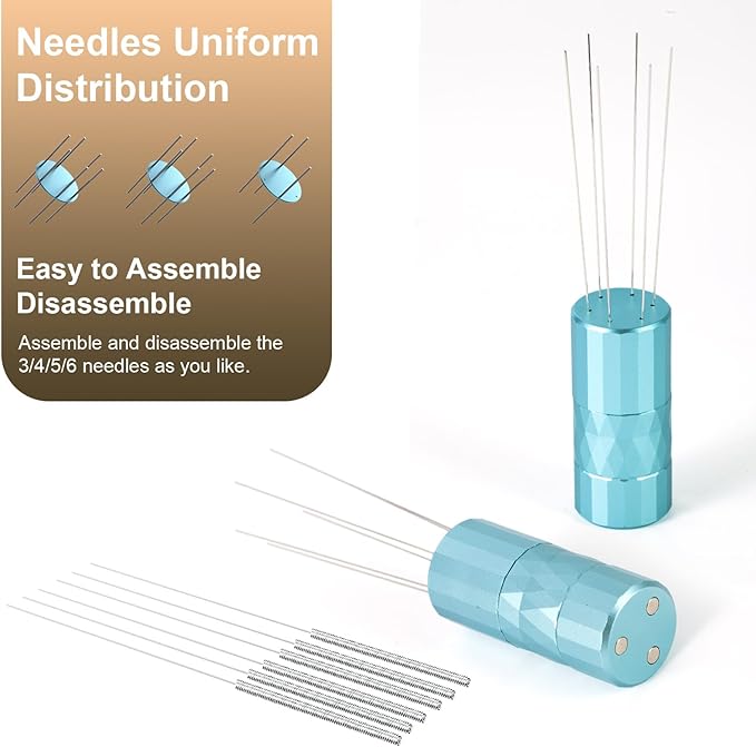 WDT Tool Espresso Distribution Tool,Coffee Distribution Tool with Magnetic Stand, Espresso Accessories with 6 Extra ??.25mm Stainless Steel Needles for Barista (Mint Green, ??.25mm)