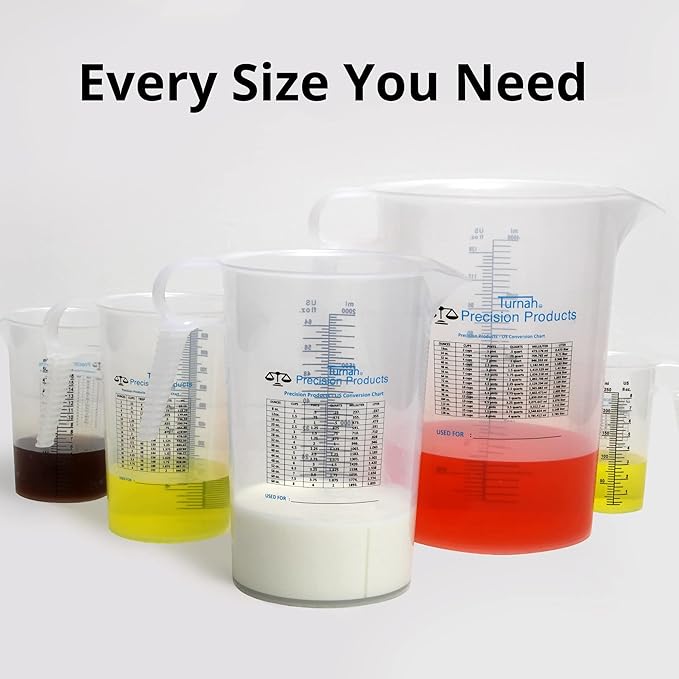 32oz (1 Quart) Measure Pitcher with Convenient Conversion Chart ??Extra Strong Food Grade ??Great for Cooking, Home Hobbies, Shop Oil and Fluids, Spa Chemicals with High Chemical Resistance by Turnah