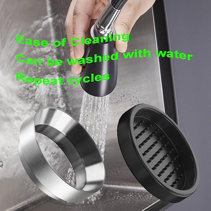 51mm Espresso Dosing Funnel Kit ??Magnetic Aluminum Funnel & Silicone Mat, Perfect Fit for 51mm Portafilter & Grinder, Compatible with a 48mm manual coffee grinder funnel ??Pill Prevention