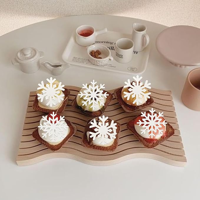 60 PCS Edible Snowflake Cupcake Toppers Wafer Paper Snowflake Cupcake Picks Edible Frozen Cupcake Decorations for Christmas Winter Wonderland Frozen Theme Baby Shower Birthday Party Supplies White