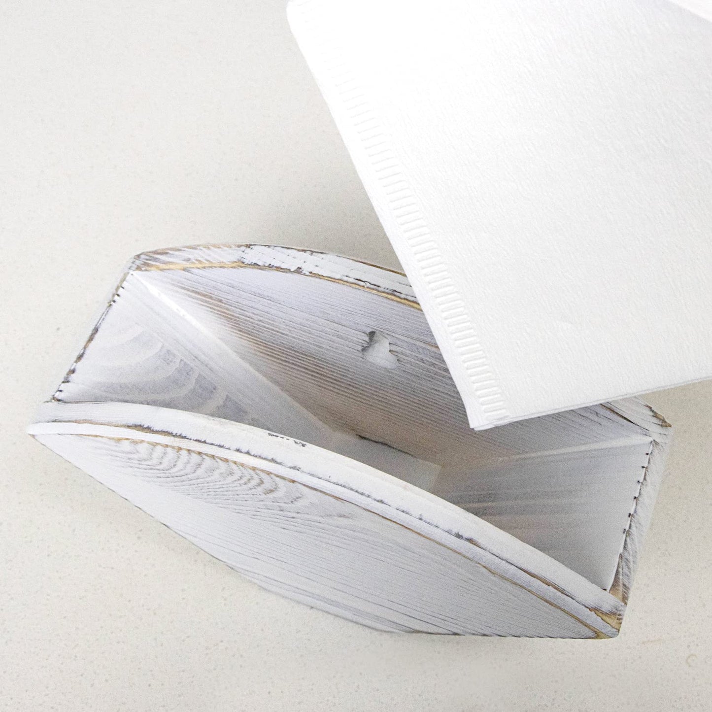 ANBOXIT Coffee Filter Holder, Farmhouse White Wall Mount
