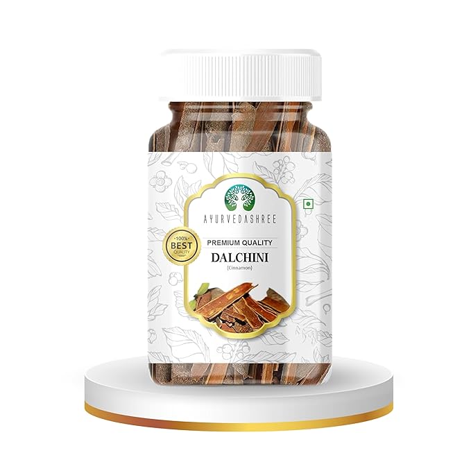 AYURVEDASHREE Cinnamon (Desi Dalchini) 60gm PET Jar | All Natural | Vegan | No Colors | NON-GMO | Cinamon Bark | Dalchini Chhaal