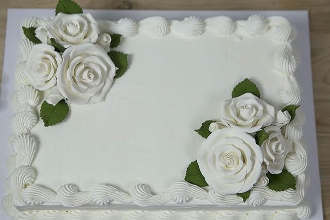 Global Sugar Art Exquisite Edble Rose & Leaf Sugar Cake Flowers Tray White, Unwired by Chef Alan Tetreault