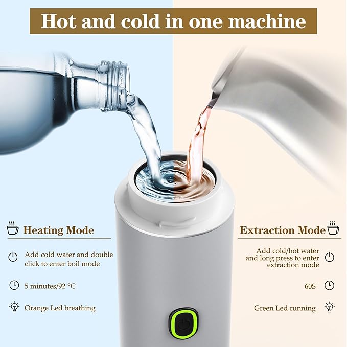 3-in-1 Portable Espresso Maker, Travel Coffee Maker, Self-Heating Car Coffee Maker with USB-C, Small Espresso Machine with Ground Coffee & Capsules (NS竊낪G) for RV, Hiking, Office (silver)