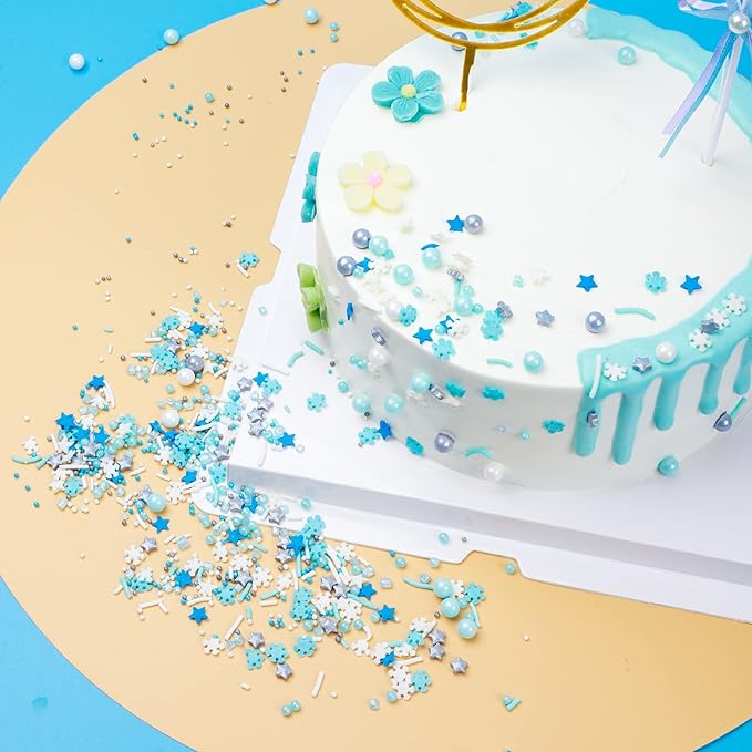 Snowflake Sprinkles, Frozen in Sugar Sprinkle Mix, Blue Sprinkles, Baking Cake Cupcake Toppers, Cookie Decorating, Ice Cream Decorations Celebrations Shaker Jar Wedding Christmas Party