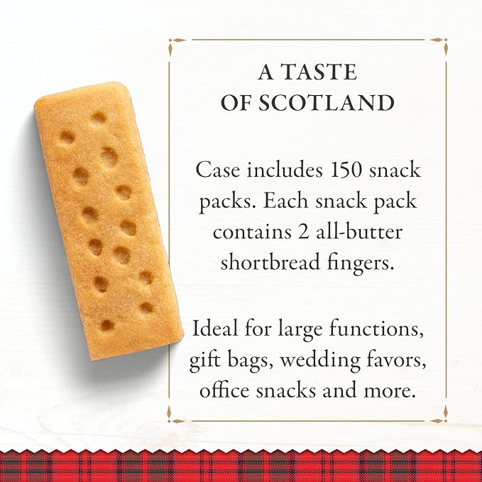 Walker's Shortbread Fingers, All-Butter Shortbread Cookies, 1 Oz Snack Packs (Pack of 150)