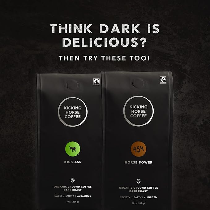 Kicking Horse Coffee, Grizzly Claw, Dark Roast, Ground, 10 oz - Certified Organic, Fairtrade, Kosher Coffee