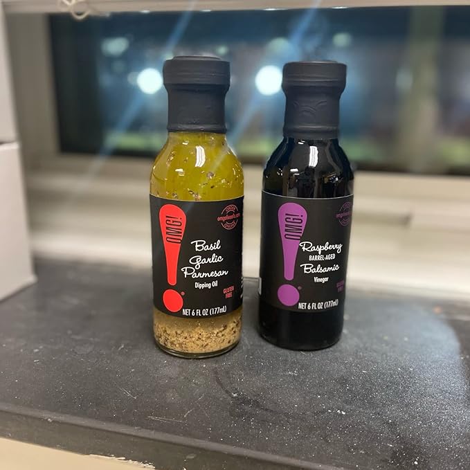 OMG! Oils: Gourmet Raspberry Balsamic Vinegar (Perfect for Dipping, Marinades, Glazing and Topping!), 177ml/6oz