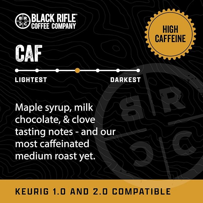 Black Rifle Coffee Company Medium Roast K Cups - Single Serve K Cups Coffee Pods - Kcup Pods Compatible with 1.0 & 2.0 - Made from Pure Arabica Beans (CAF, 32 Count)
