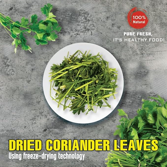 DRIED CORIANDER LEAVES (CILANTRO) 1.76 Oz (50g) VIETFARMFOOD: Pure, natural freeze-dried spice made from real vegetables - perfect for enhancing every meal, from cooking, baking, salads, soups, sauces