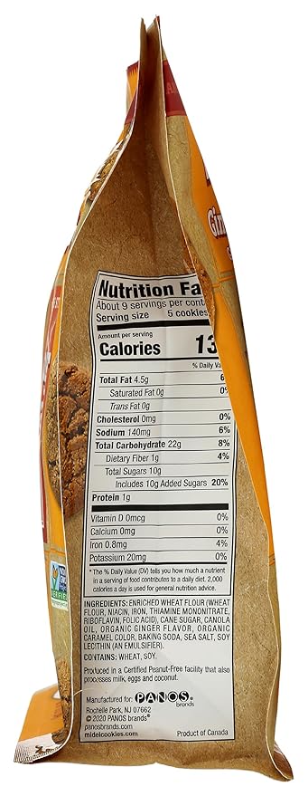 Mi-Del Cookies Ginger Flavored Snaps - Non GMO Certified, 0g Trans Fat Swedish Ginger Snaps Cookies Old Fashioned (Pack of 1)