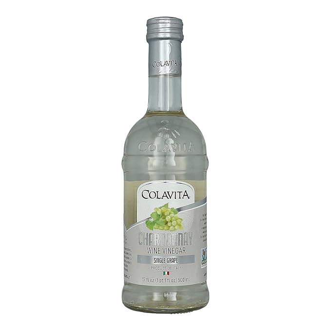 Colavita Wine Vinegar - Chardonnay Wine Vinegar, Premium Quality, Naturally Aged in Wooden Barrels, 17 Fl Oz Bottle