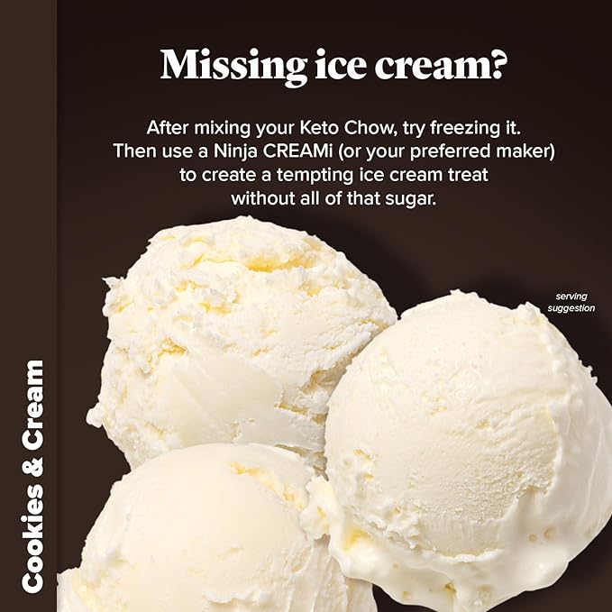 Keto Chow | Gourmet Keto Meal Replacement | Nutritionally Complete | You Choose the Fat | Easy Fast Low Carb Meal | Cookies and Cream