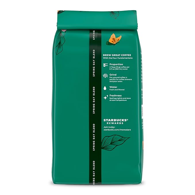 Starbucks Ground Coffee, Medium Roast Coffee, Spring Day Blend, 100% Arabica, Limited Edition, 6 Bags (10 Oz Each)