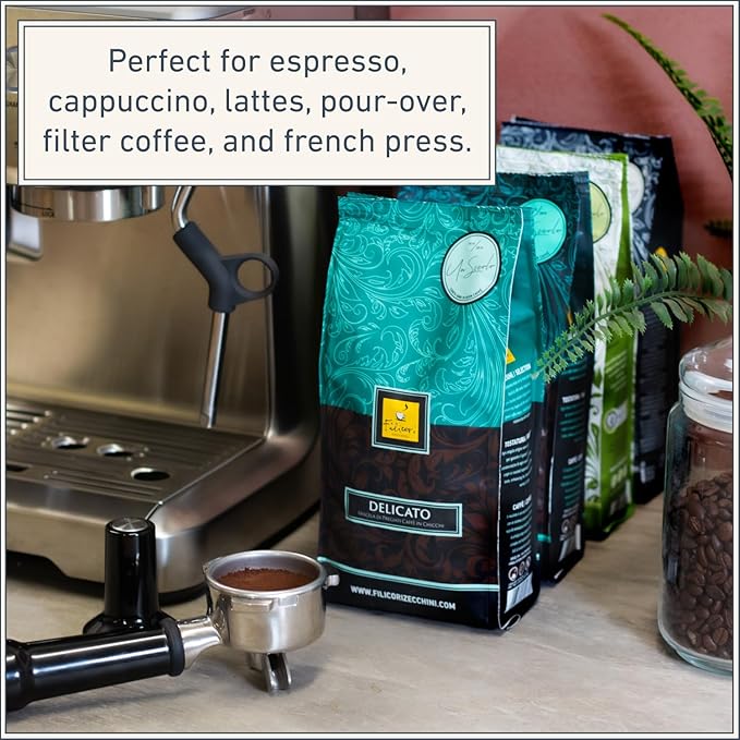 Filicori Zecchini Italian Espresso Beans ??Whole Bean Coffee, Bold Dark Roast Arabica & Robusta Blend Roasted in Bologna ??Slow Roasted Forte 340g