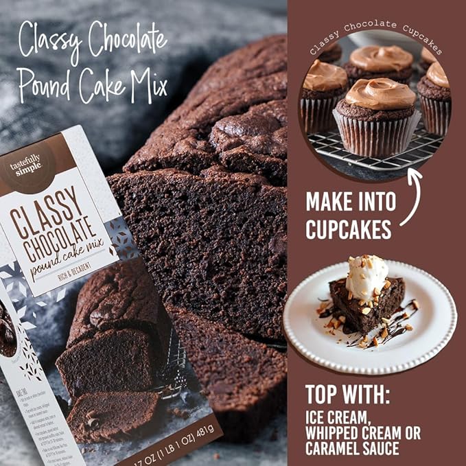 Tastefully Simple Classy Chocolate Pound Cake Mix, 17 Ounce