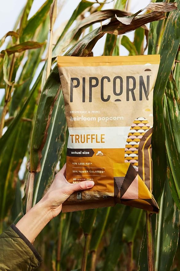 Pipcorn Heirloom Truffle Mini Popcorn - (3 Pack of 4.5oz Bags) - Vegan, No Artificial Anything, Non-GMO Heirloom Corn, No Preservatives, Soy Free, Zero Trans Fat, Gluten Free