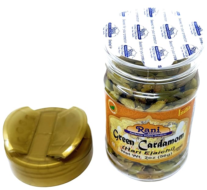 Rani Green Cardamom Pods Spice (Hari Elachi) 2oz (56g) PET Jar ~ All Natural | Vegan | Gluten Friendly | NON-GMO | Product of India