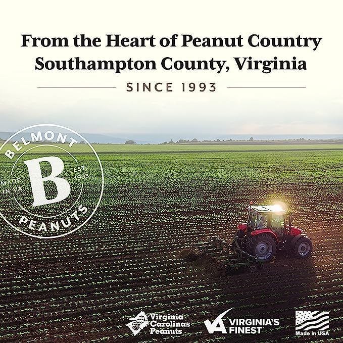 Belmont Peanuts Gourmet Sea-Salted Virginia Peanuts, 25 oz (2 Pack) ??Only 3 Simple Ingredients, No Preservatives, 7g Protein ??A Premium, Salty, Crunchy, Hand Seasoned Snack
