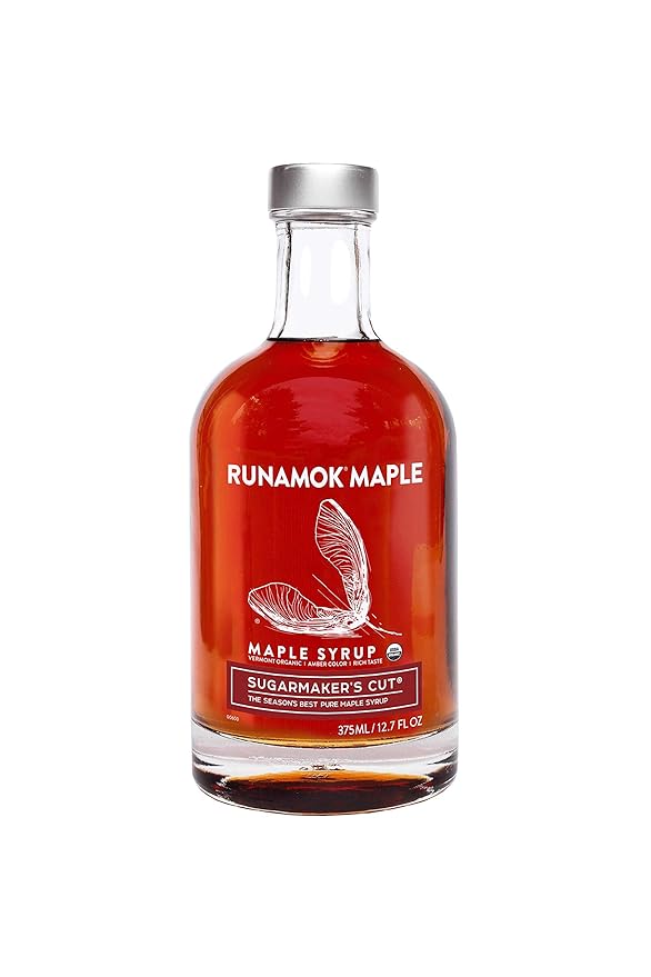 Runamok Maple Syrup Organic Sugarmaker's Cut - Grade A Vermont Maple Syrup, Amber Color, Rich Taste | Pure Organic Maple Syrup & 100% Natural | Classic Breakfast & Pancake Syrup | 12.68 Fl Oz (375mL)