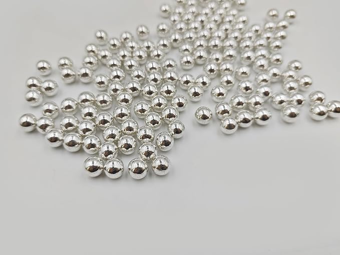 Silver Pearl Sugar Sprinkles 4.23 oz, 10mm Candy Pearls Ideal for Baking, Cake and Cupcake Toppers, Cookie Decoration, Ice Cream Topping, Wedding Shower Valentines Halloween Christmas