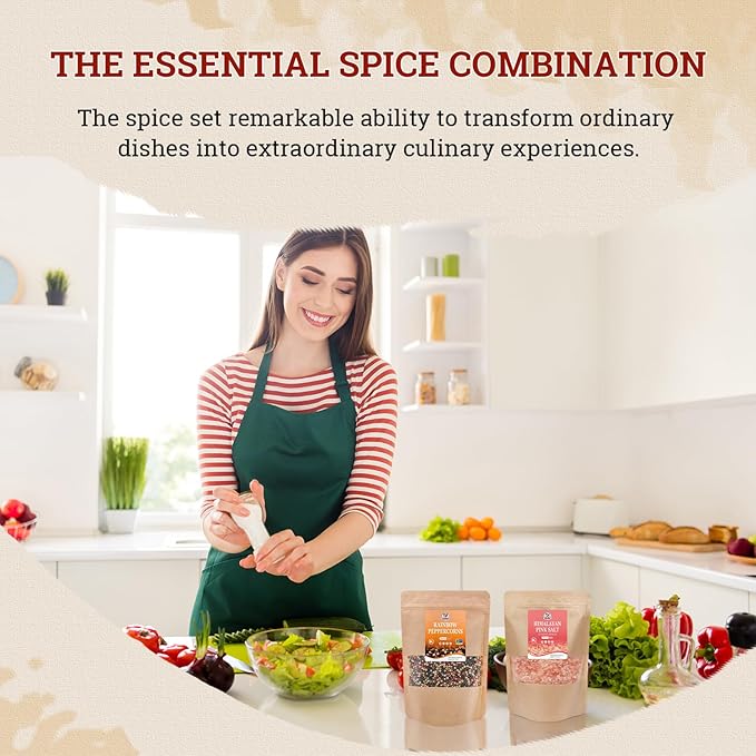 52USA Rainbow Peppercorn Blend 12oz + Himalayan Pink Salt Coarse 2 lb (Pack of 2), Kosher, Packed to Keep Pepper Fresh, Salt and Peppercorns for Grinder Refill