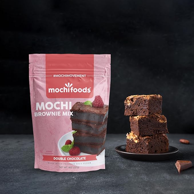Mochi Brownie Mix | Double Chocolate Delight Brownies with Premium Rice Flour | 8 Oz.