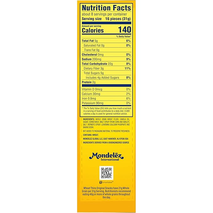 Wheat Thins Original Snacks, Whole Grain Wheat Crackers, Bulk Snack Crackers, 6-8.5 oz Boxes