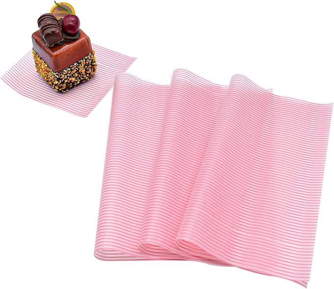 Wax Paper Disposable Food Packaging Greaseproof Paper Used for Packaging Hamburgers Sandwiches Candies and Cakes for Picnics. Line Pattern (100Sheets)