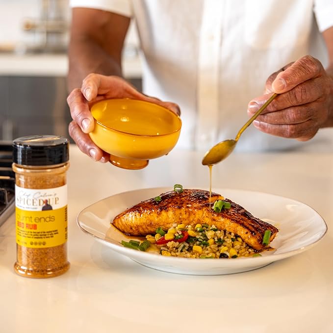 Spiced Up Burnt Ends BBQ Rub ??Bold, Smoky Dry Rub for Beef, Chicken, Pork & Seafood ??Sweet & Savory Brisket-Inspired Seasoning with Honey, Mustard & Hickory Smoke ??Gluten-Free, Non-GMO ??5.1 oz